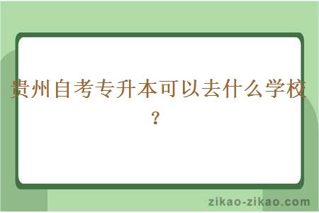 贵州自考专升本可以去什么学校？