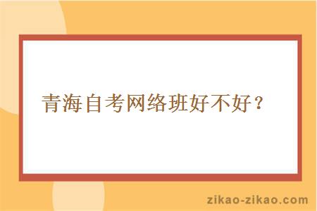 青海自考网络班好不好？