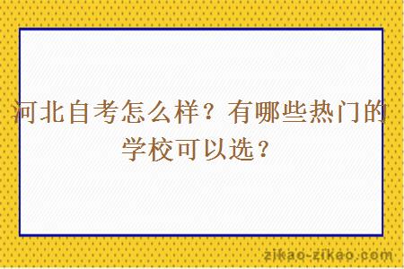 河北自考怎么样？有哪些热门的学校可以选？