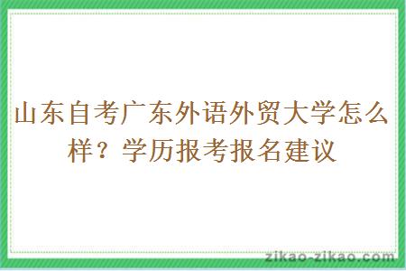 山东自考广东外语外贸大学怎么样？学历报考报名建议