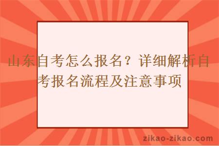 山东自考怎么报名？详细解析自考报名流程及注意事项