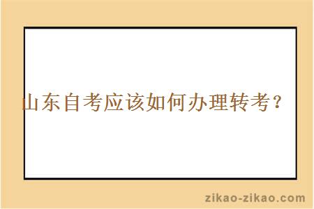 山东自考应该如何办理转考？