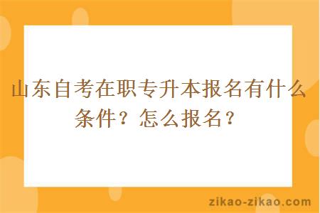 山东自考在职专升本报名有什么条件？怎么报名？