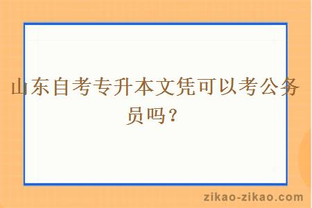 山东自考专升本文凭可以考公务员吗？