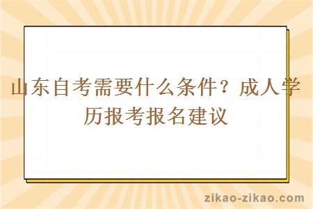 山东自考需要什么条件？成人学历报考报名建议