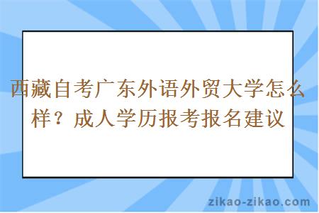 西藏自考广东外语外贸大学怎么样？成人学历报考报名建议