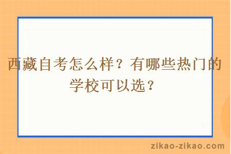 西藏自考怎么样？有哪些热门的学校可以选？