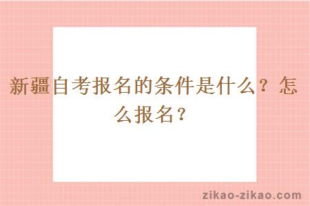 新疆自考报名的条件是什么？怎么报名？