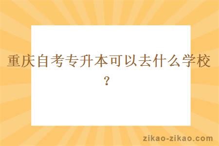 重庆自考专升本可以去什么学校？