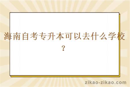 海南自考专升本可以去什么学校？