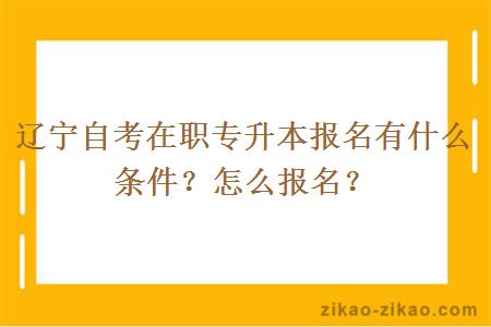 辽宁自考在职专升本报名有什么条件？怎么报名？