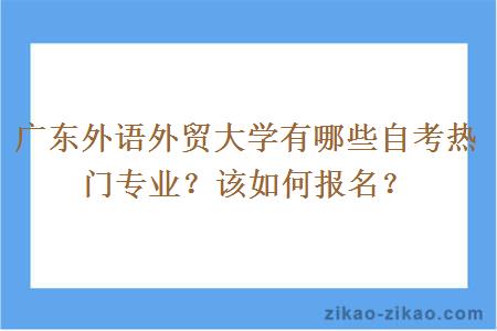 广东外语外贸大学有哪些自考热门专业？该如何报名？