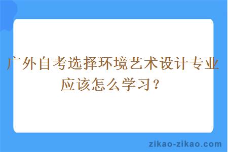 广外自考选择环境艺术设计专业应该怎么学习？