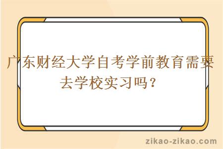 广东财经大学自考学前教育需要去学校实习吗？