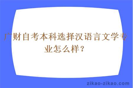 广财自考本科选择汉语言文学专业怎么样？