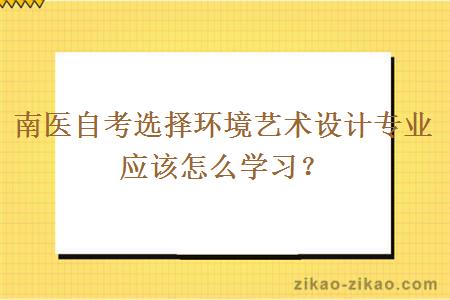 南医自考选择环境艺术设计专业应该怎么学习？