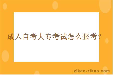 成人自考大专考试怎么报考？