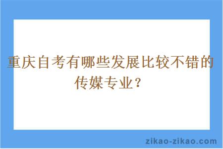 重庆自考有哪些发展比较不错的传媒专业？