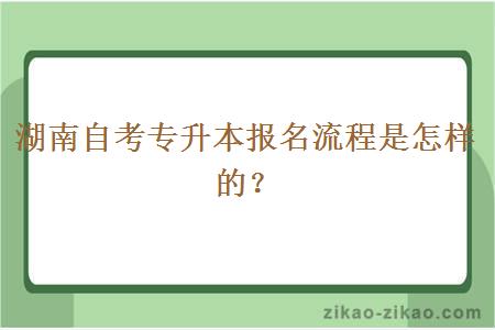 湖南自考专升本报名流程是怎样的？