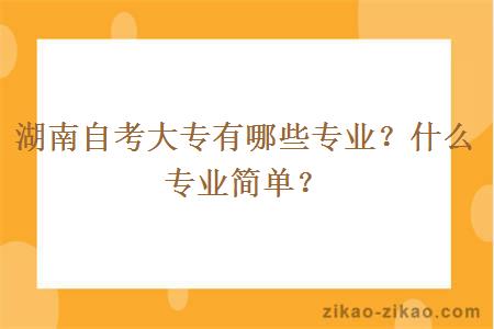 湖南自考大专有哪些专业？什么专业简单？