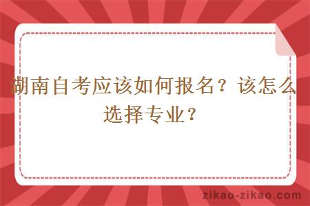 湖南自考应该如何报名？该怎么选择专业？