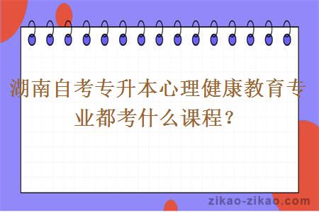 湖南自考专升本心理健康教育专业都考什么课程？