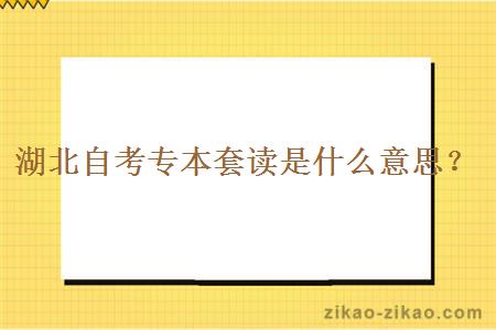 湖北自考专本套读是什么意思？