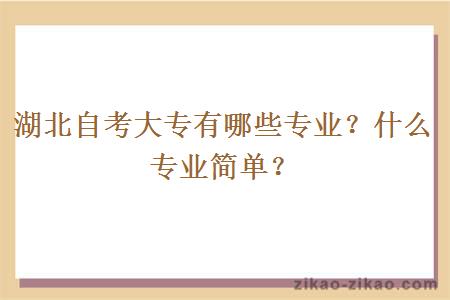 湖北自考大专有哪些专业？什么专业简单？