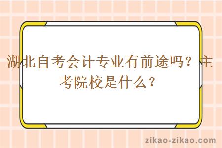 湖北自考会计专业有前途吗？主考院校是什么？