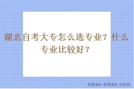 湖北自考大专怎么选专业？什么专业比较好？