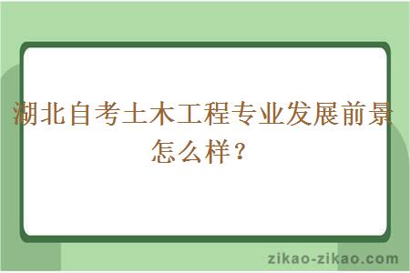 湖北自考土木工程专业发展前景怎么样？