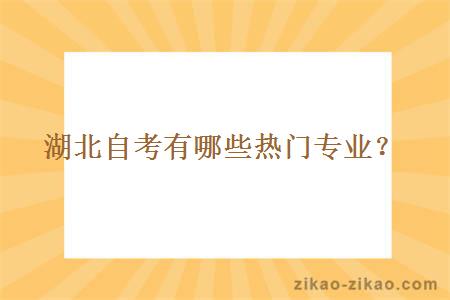 湖北自考有哪些热门专业？