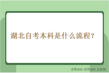 湖北自考本科是什么流程？