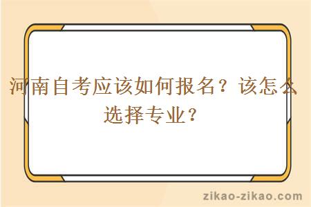 河南自考应该如何报名？该怎么选择专业？