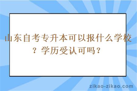 山东自考专升本可以报什么学校？学历受认可吗？