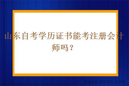 山东自考学历证书能考注册会计师吗？