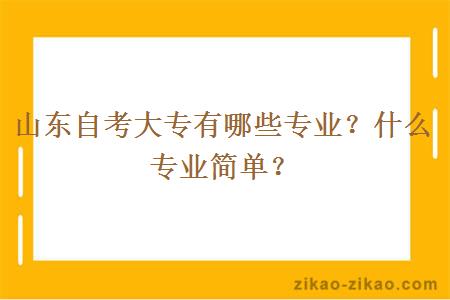 山东自考大专有哪些专业？什么专业简单？