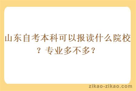 山东自考本科可以报读什么院校？专业多不多？