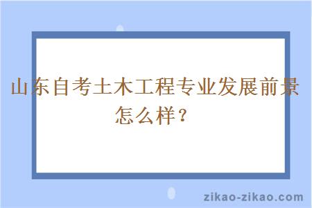 山东自考土木工程专业发展前景怎么样？