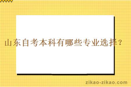 山东自考本科有哪些专业选择？