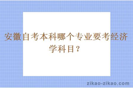 安徽自考本科哪个专业要考经济学科目？