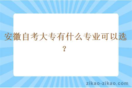 安徽自考大专有什么专业可以选？