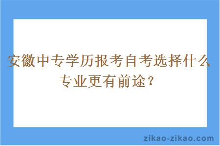 安徽中专学历报考自考选择什么专业更有前途？