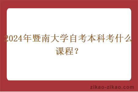 2024年暨南大学自考本科考什么课程？