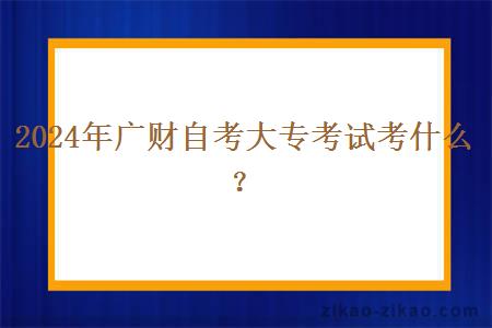 2024年广财自考大专考试考什么？