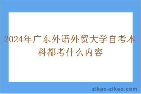 2024年广东外语外贸大学自考本科都考什么内容