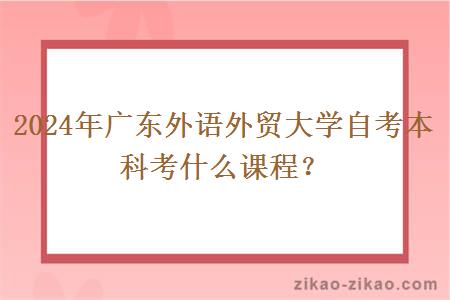 2024年广东外语外贸大学自考本科考什么课程？