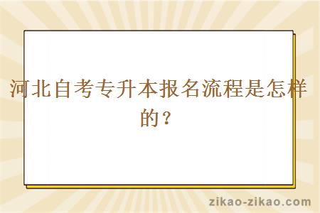 河北自考专升本报名流程是怎样的？