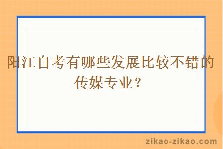 阳江自考有哪些发展比较不错的传媒专业？