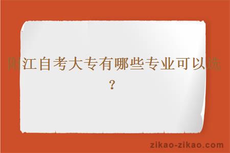 阳江自考大专有哪些专业可以选？